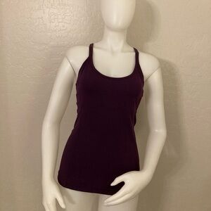 ALO Yoga Strappy Crisscross Shelf Bra Tank Dark Purple XXS